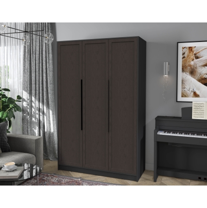 Шкаф распашной Тренд КТ-Ш3 (Антрацит ЛДСП/ Дуб английский ЛМДФ) Ш1360 В2128 Г547